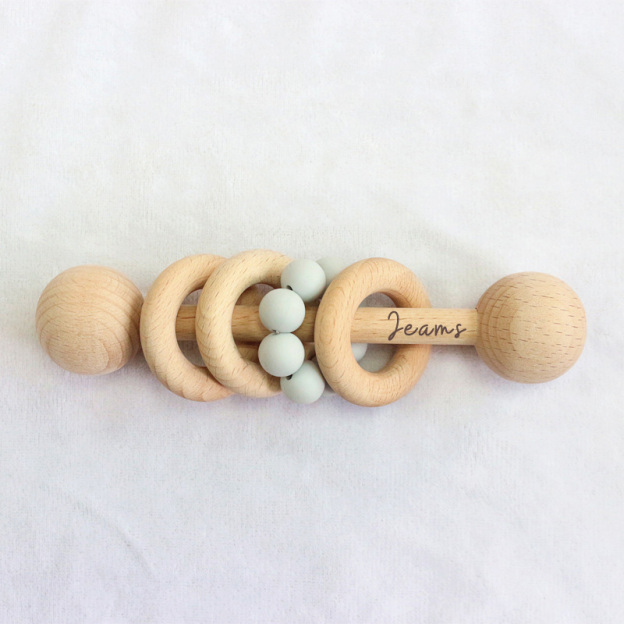 Personalized Cute Baby Wooden Rattle | CWBaby152