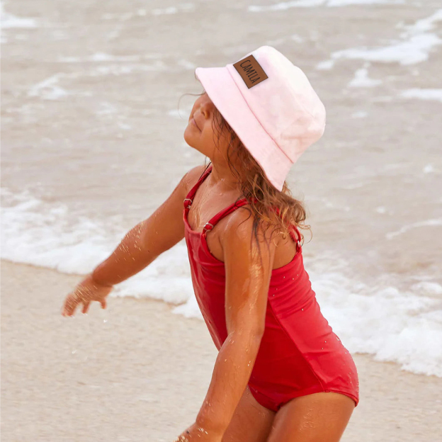 Personalized Kid Leather Patch Bucket Sunbonnet for Comfort & Unique | CWBeach157