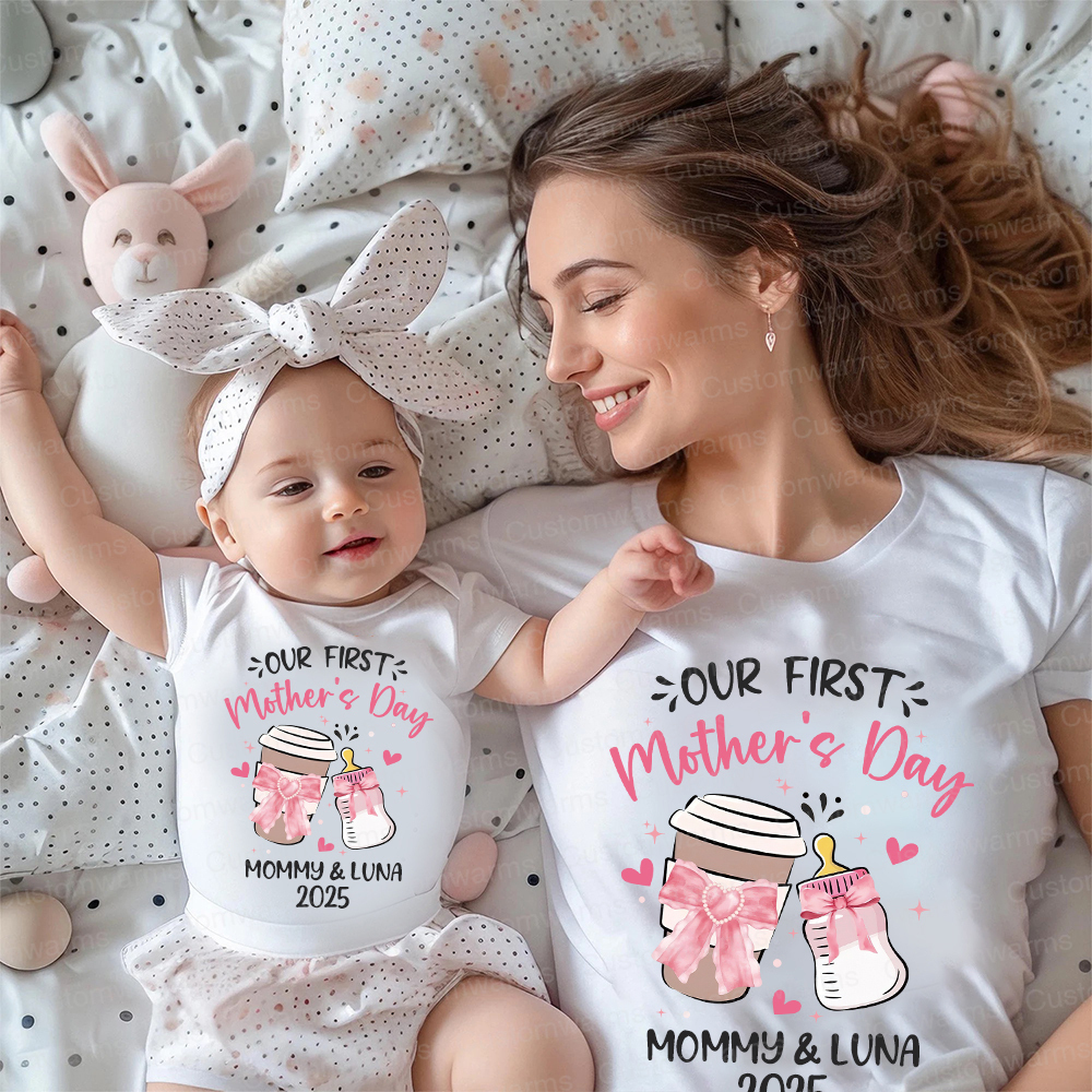 Personalized First Mother's Day Mommy and Baby Outfit | CWFamily16