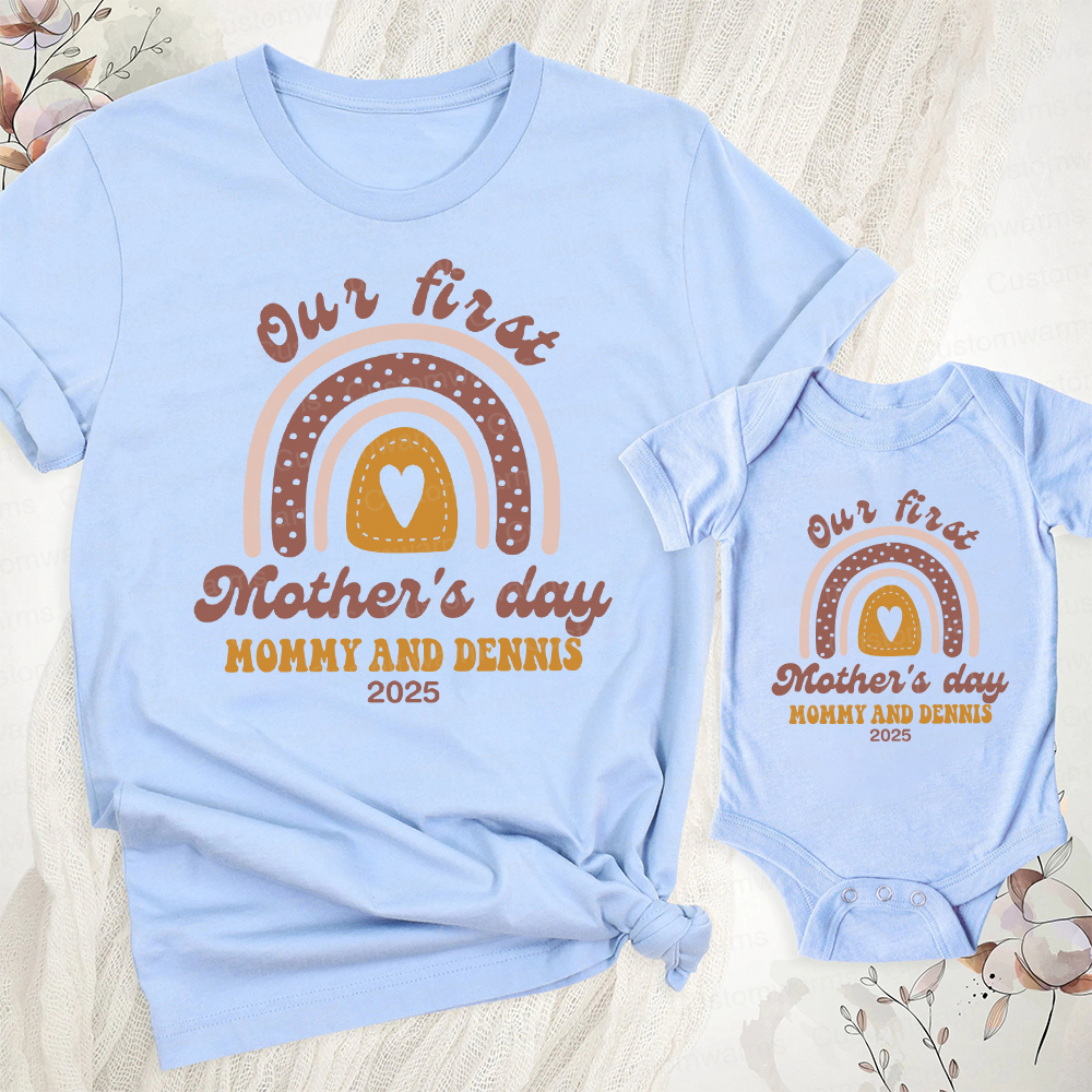 Personalized First Mother's Day Mommy and Baby Outfit | CWFamily31