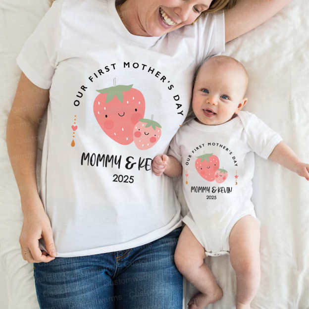 Personalized First Mother's Day Mommy and Baby Outfit | CWFamily18