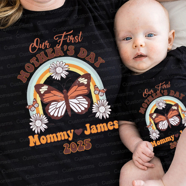 Personalized First Mother's Day Mommy and Baby Outfit | CWFamily34