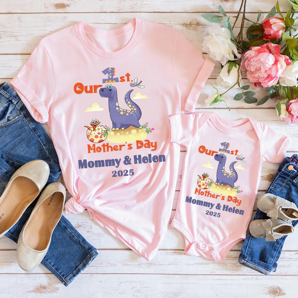 Personalized First Mother's Day Mommy and Baby Outfit | CWFamily36