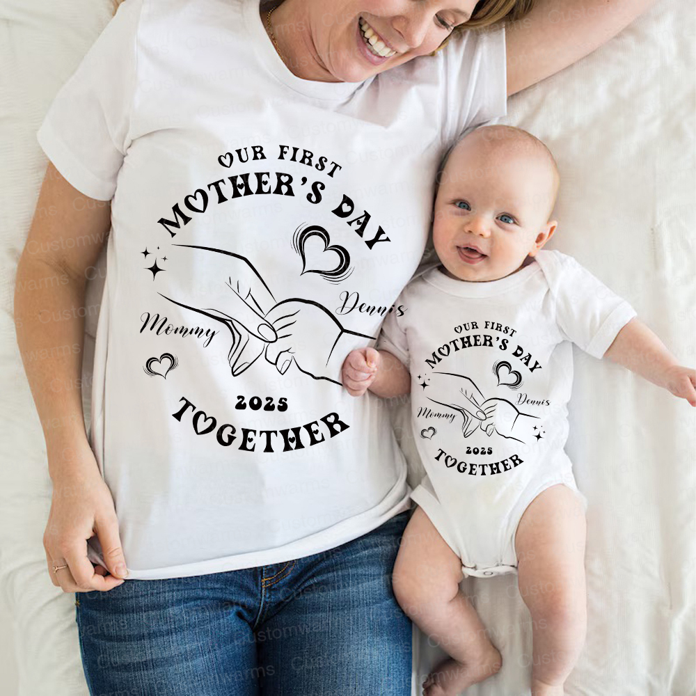 Personalized First Mother's Day Mommy and Baby Outfit | CWFamily39