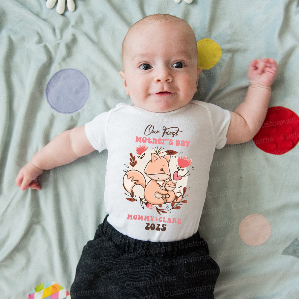 Personalized First Mother's Day Mommy and Baby Outfit | CWFamily40