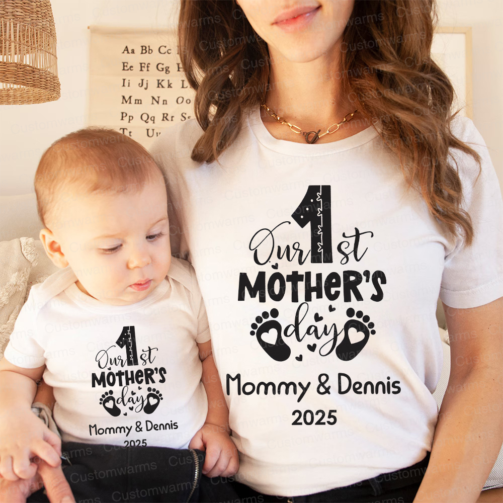 Personalized First Mother's Day Mommy and Baby Outfit | CWFamily20