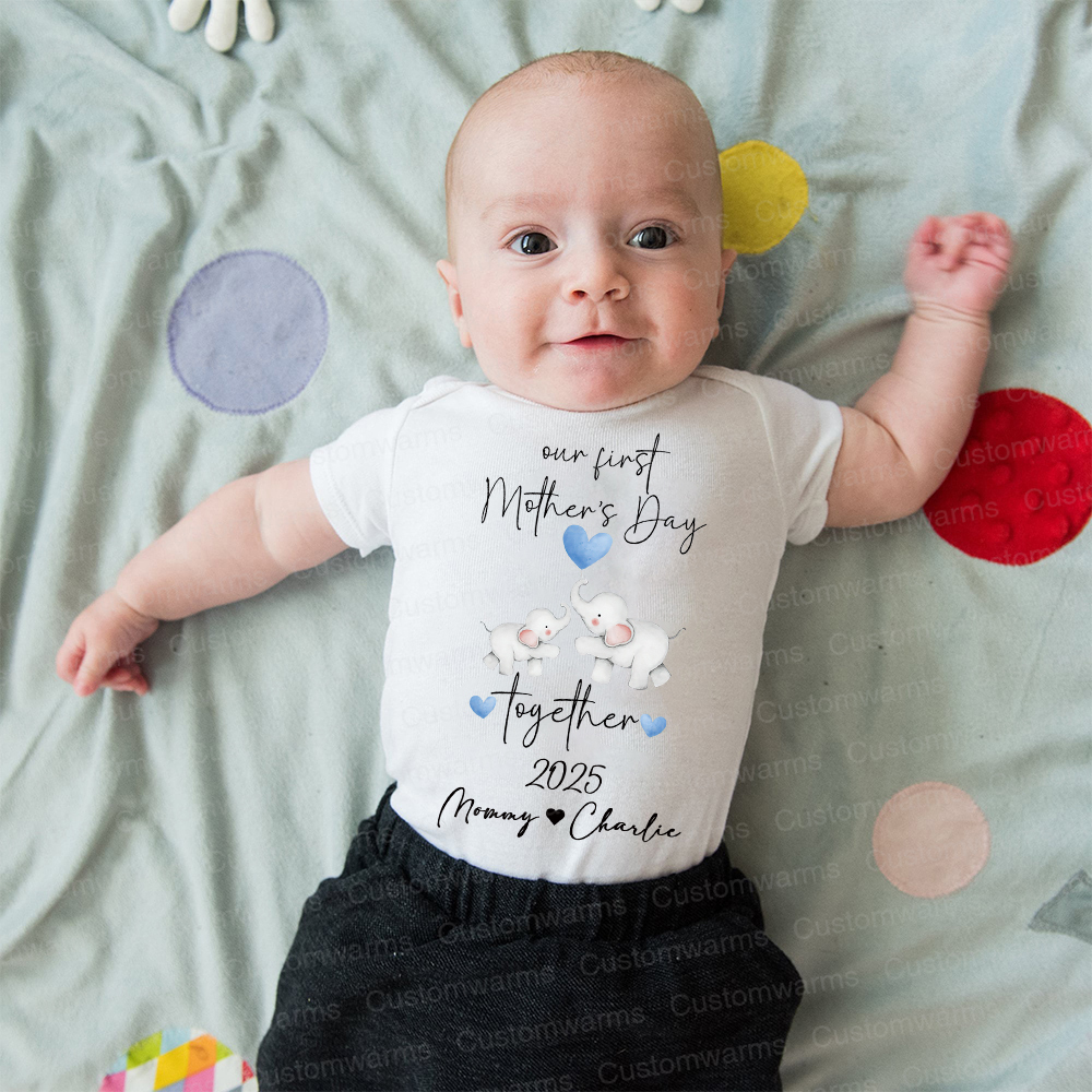 Personalized First Mother's Day Mommy and Baby Outfit | CWFamily26
