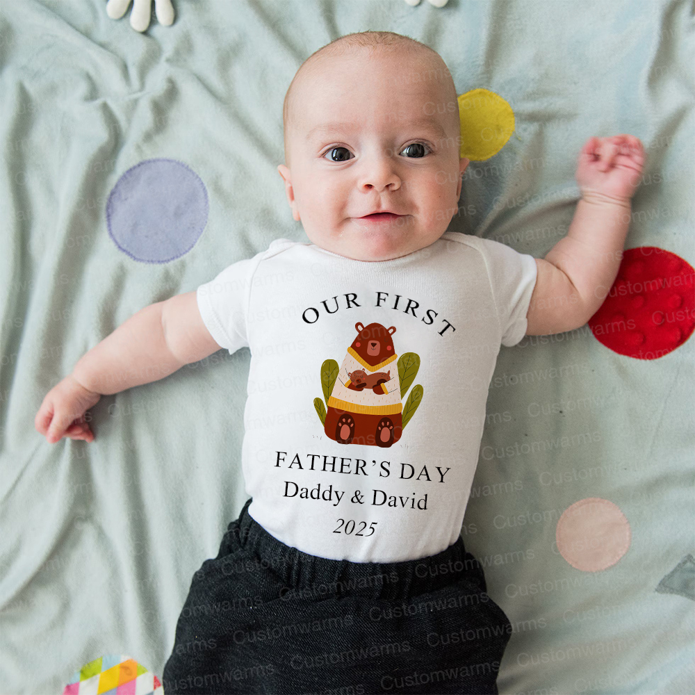 Personalized First Father's Day Daddy and Baby Outfit | CWFamily84