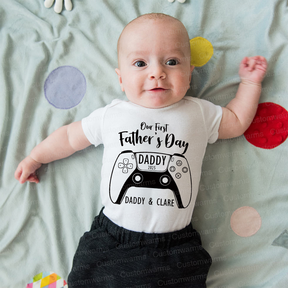 Personalized First Father's Day Daddy and Baby Outfit | CWFamily85
