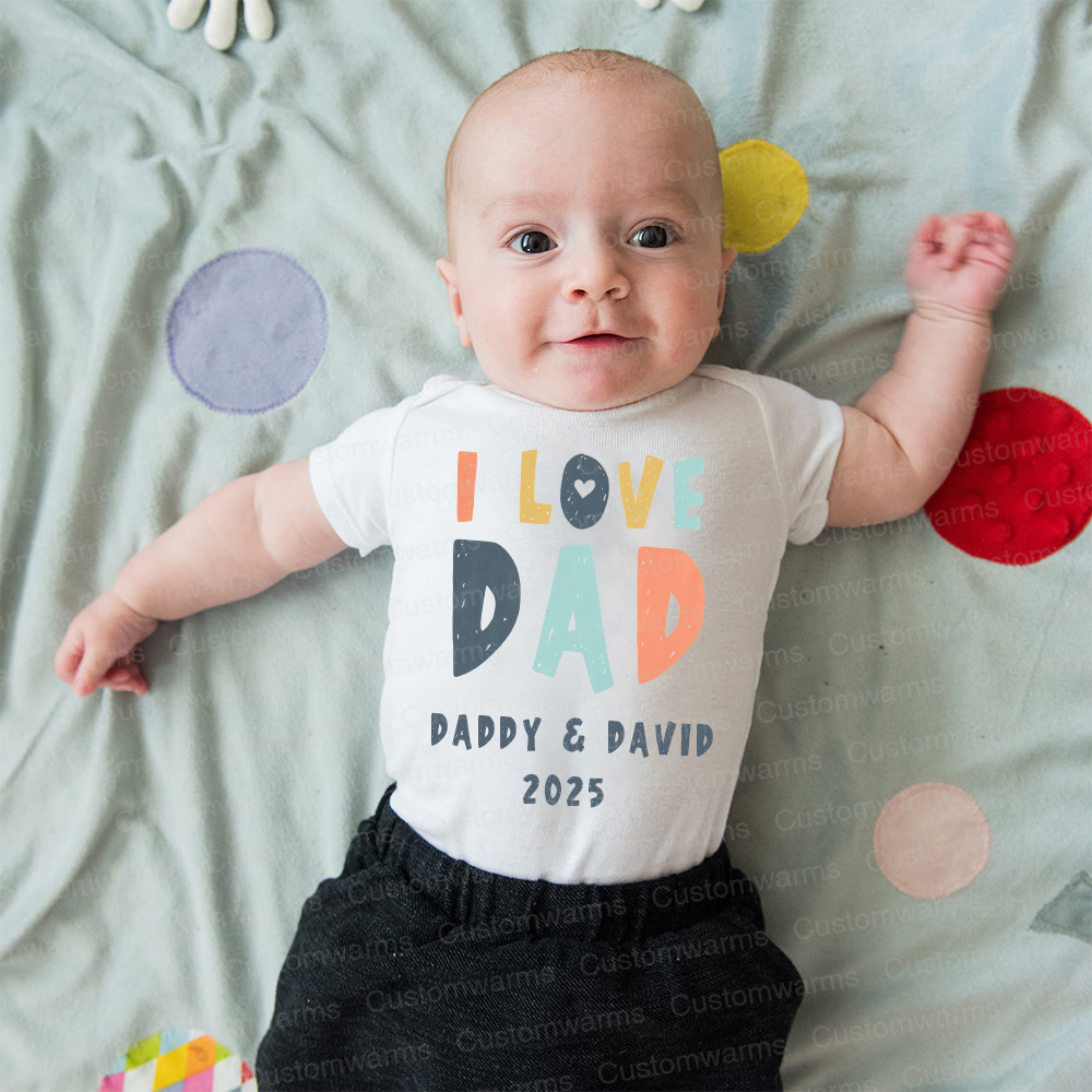 Personalized First Father's Day Daddy and Baby Outfit | CWFamily87