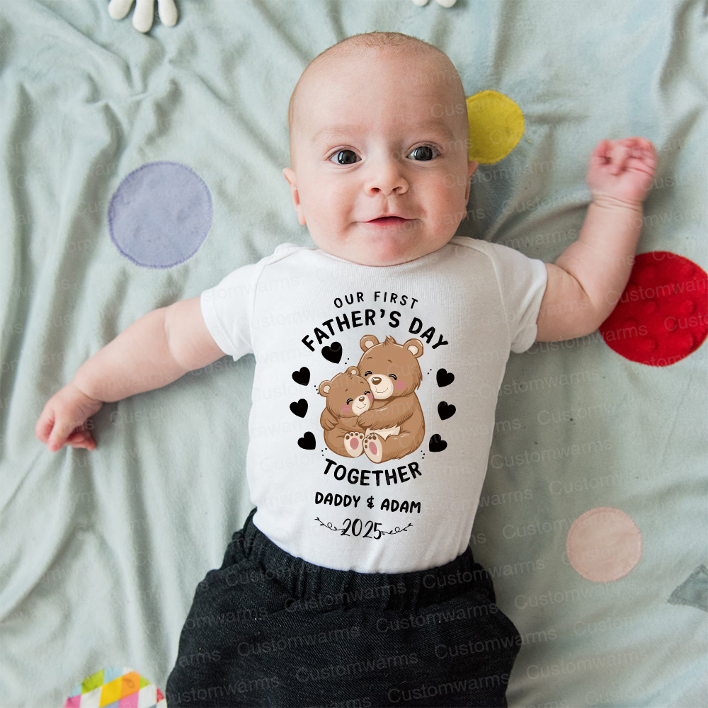 Personalized First Father's Day Daddy and Baby Outfit | CWFamily92