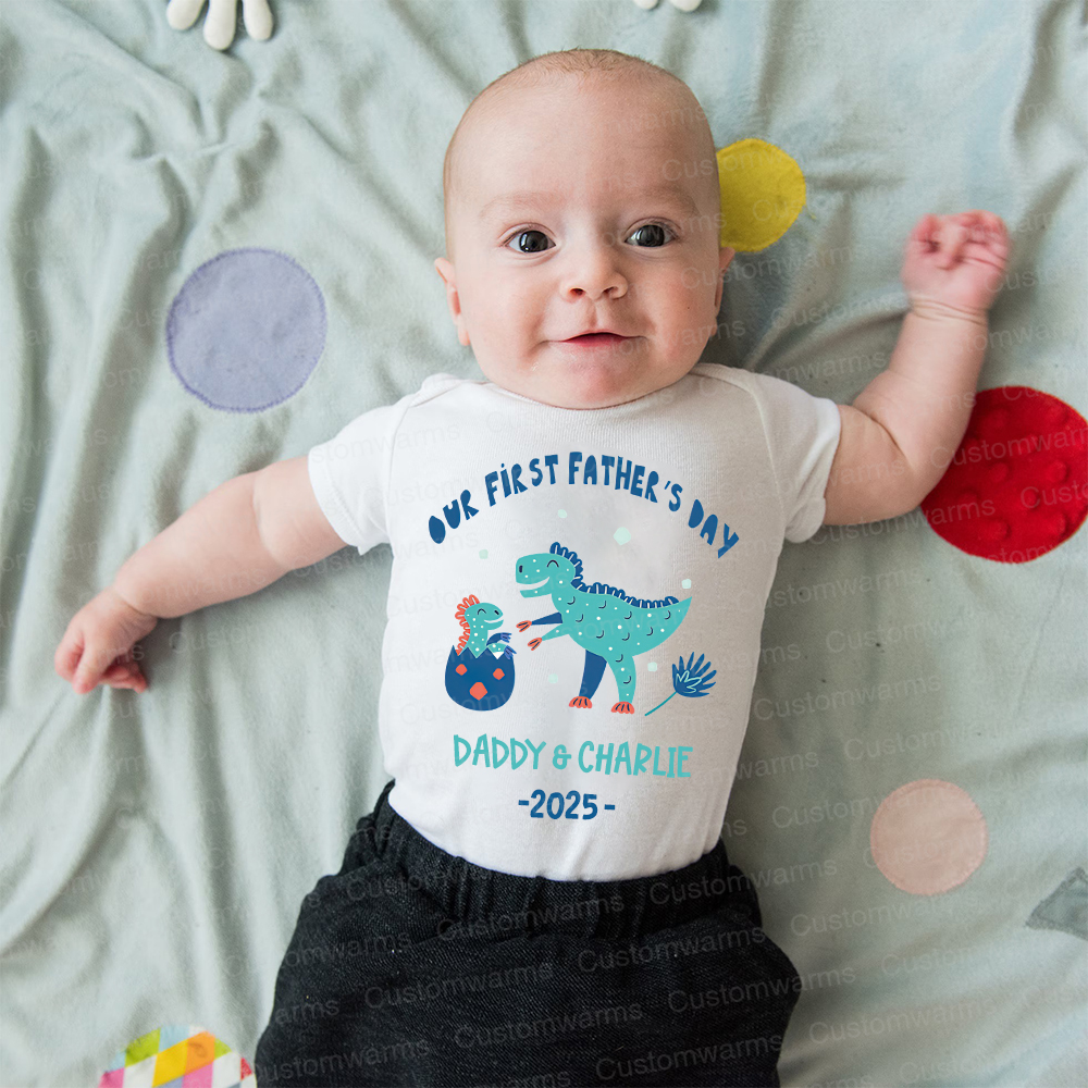 Personalized First Father's Day Daddy and Baby Outfit | CWFamily93