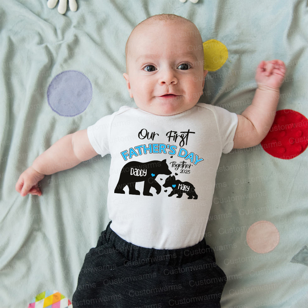 Personalized First Father's Day Daddy and Baby Outfit | CWFamily97