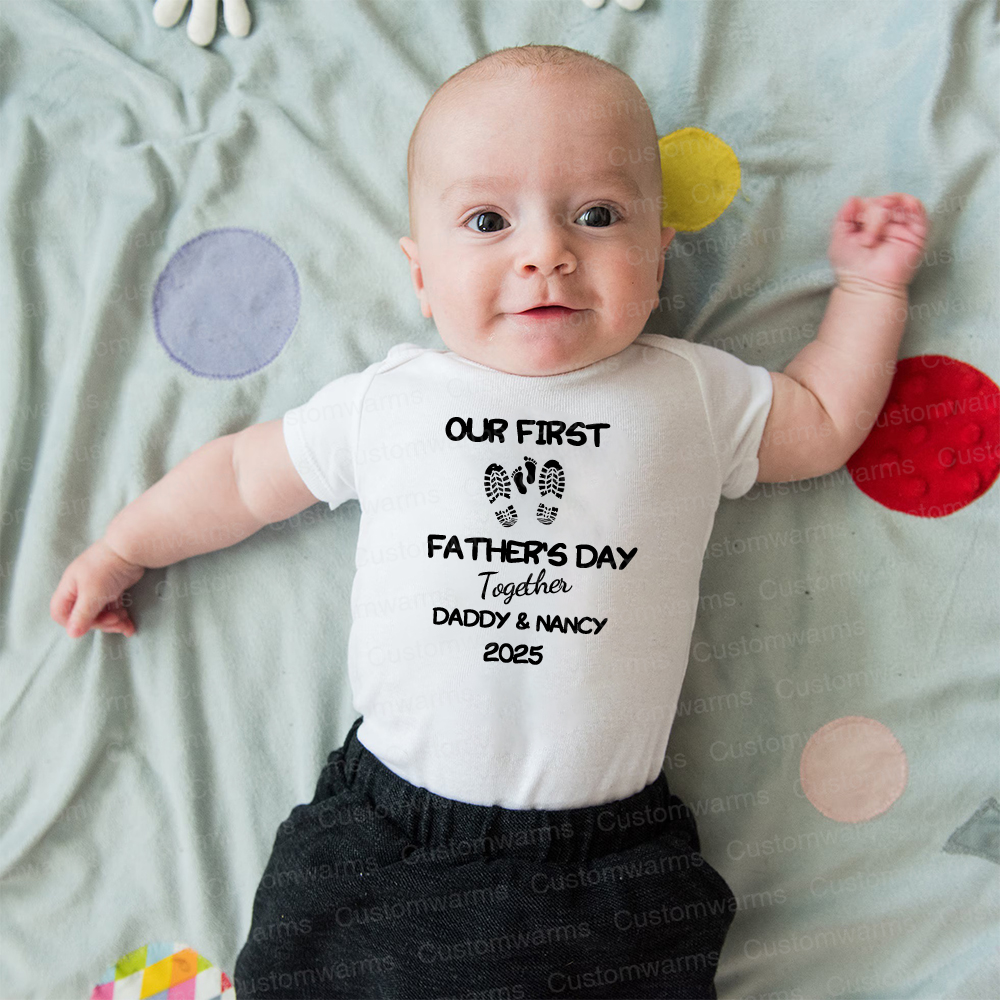 Personalized First Father's Day Daddy and Baby Outfit | CWFamily101