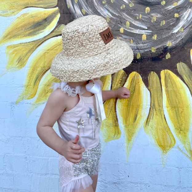 Personalized Summer Leather Patch Straw Hat for Comfort & Unique | CWBeach85