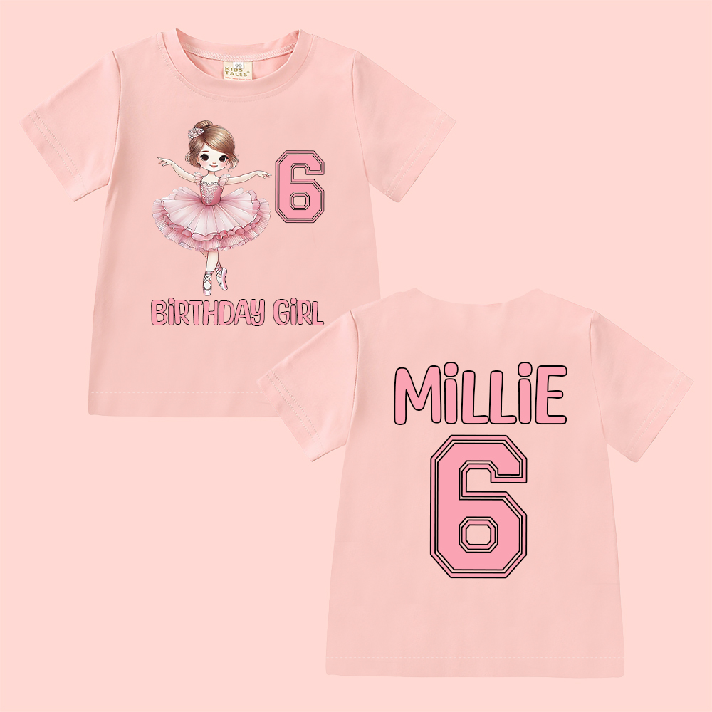 Personalized Ballet Dancer Theme Birthday T-Shirt | inBirth35