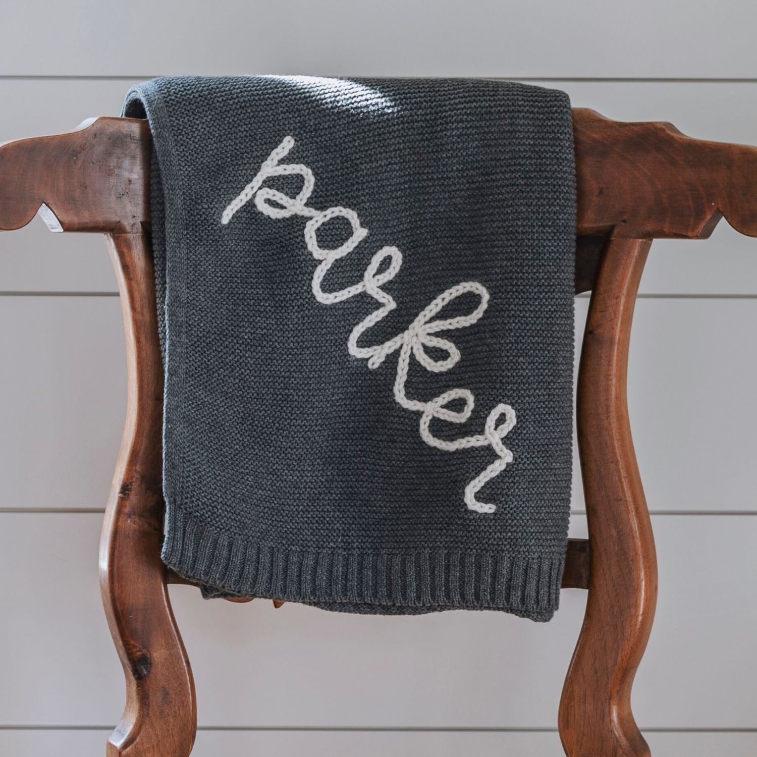 Personalized Hand Embroidered Knit Baby Blanket for Unique Gift | CWBaby52