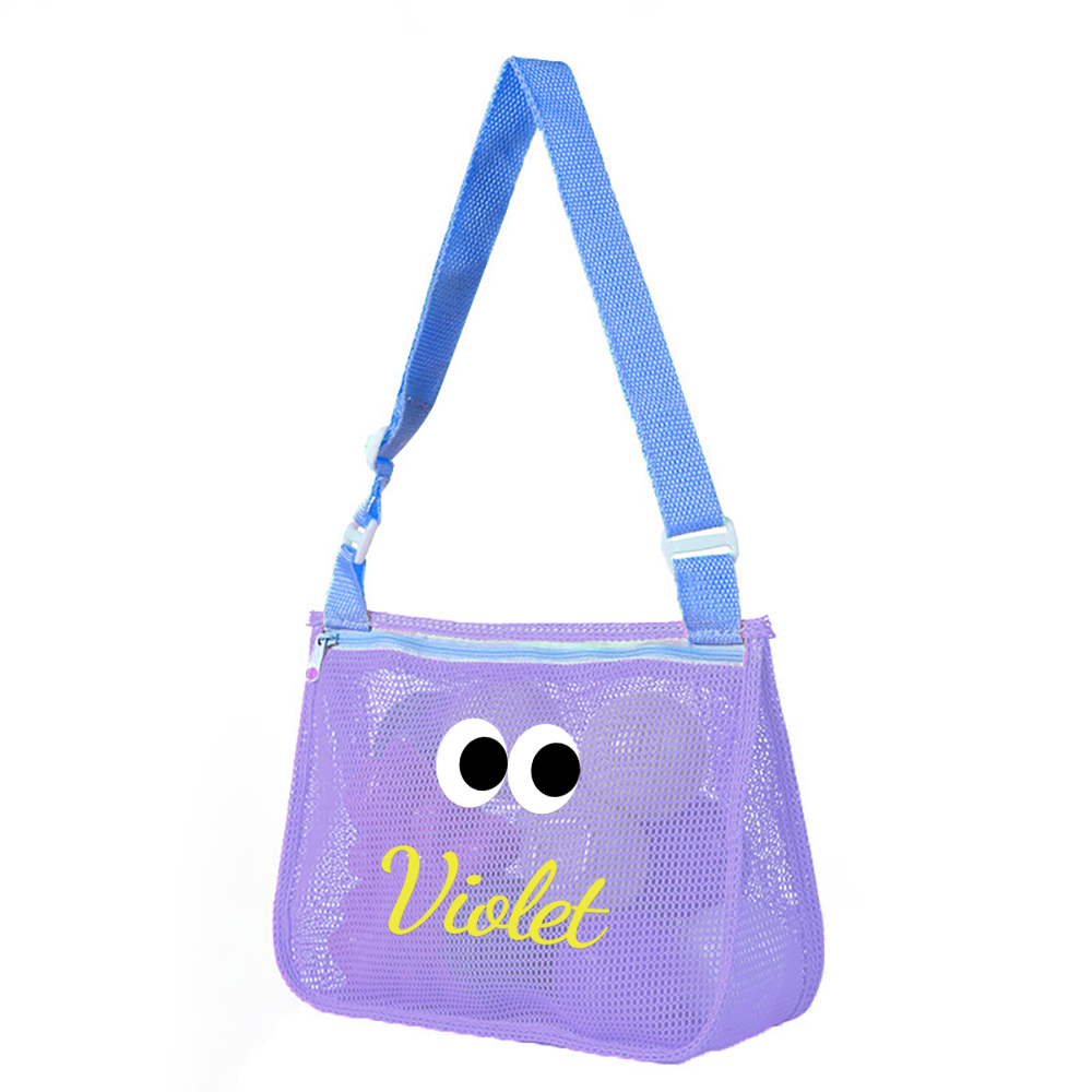 Personalized Seashell Zipper Mesh Beach Bag | CWBeach0101
