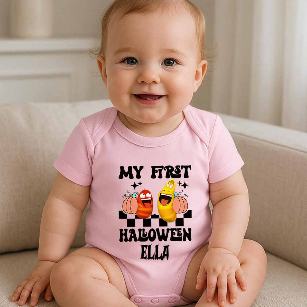 Personalized Larva's Halloween Funny Baby Romper | Larva02