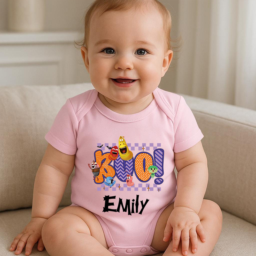 Personalized Larva's Halloween Funny Baby Romper | Larva03