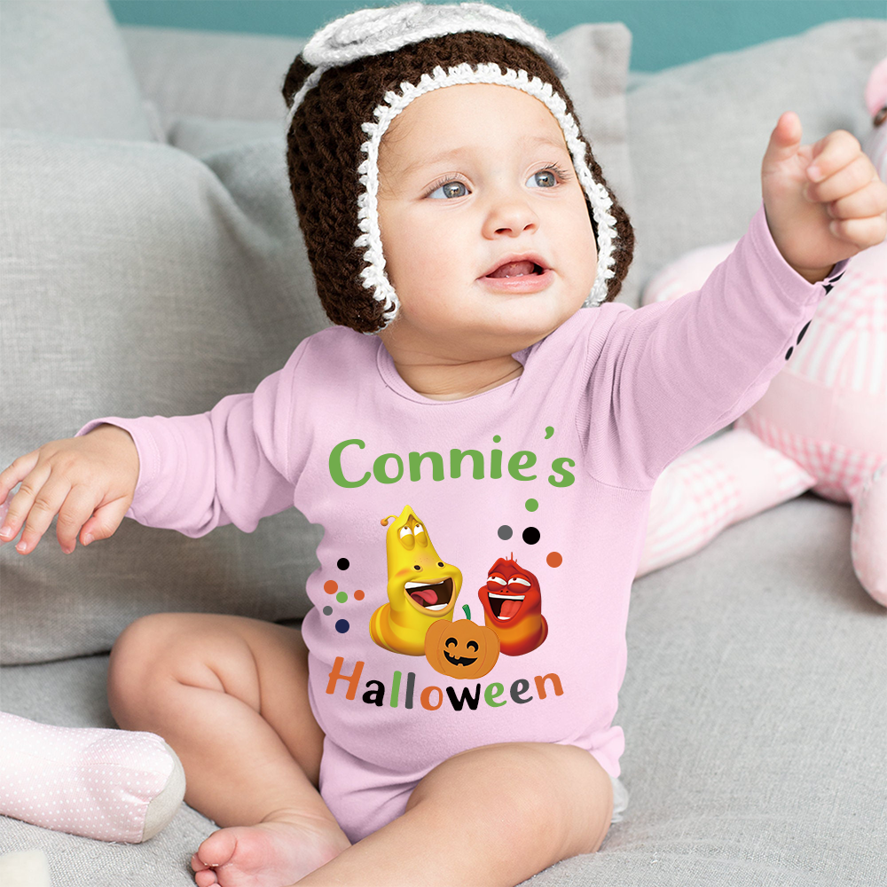 Personalized Larva's Halloween Funny Baby Romper | Larva18