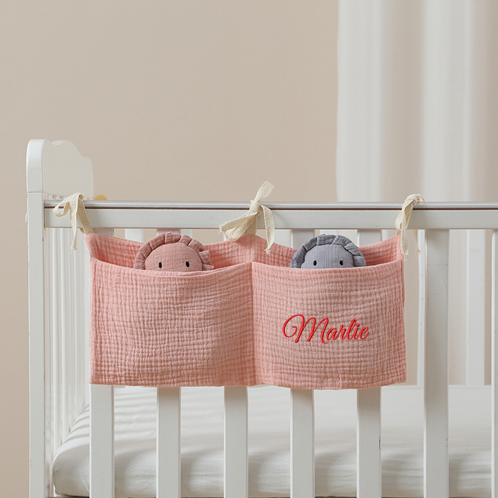 Personalised Embroidery Baby Bed Pocket Accessorise & Diapers Storage | CWBaby58