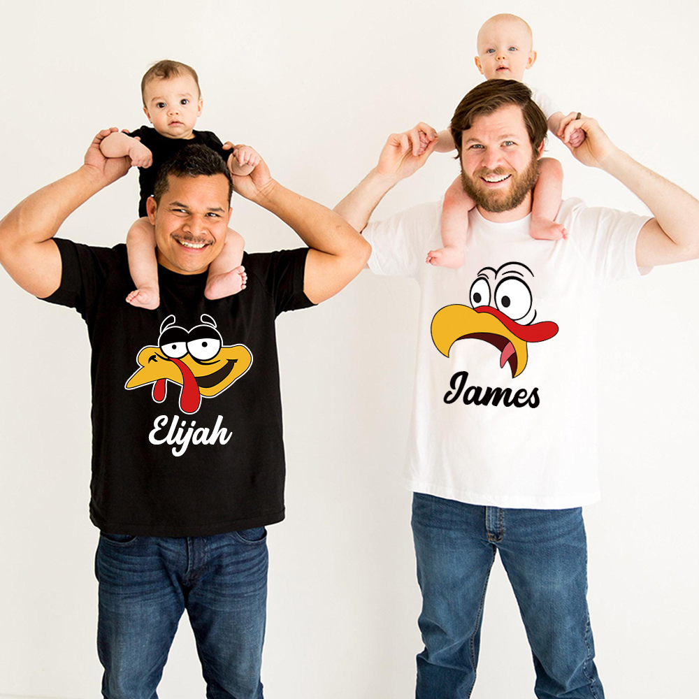 Personalized Funny Turkey Face Family Matching Shirt | CWThanks07