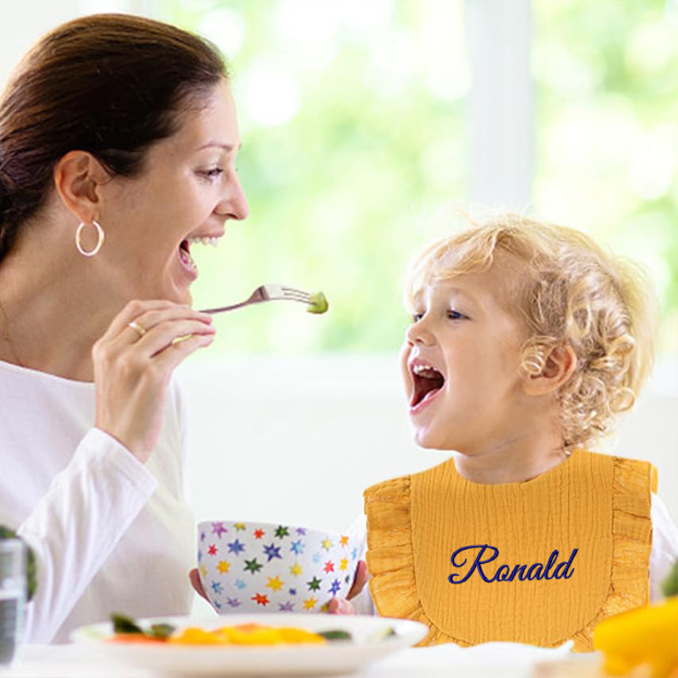 =Personalized Embroidered Baby Cotton Gauze Bibs | CWBaby59