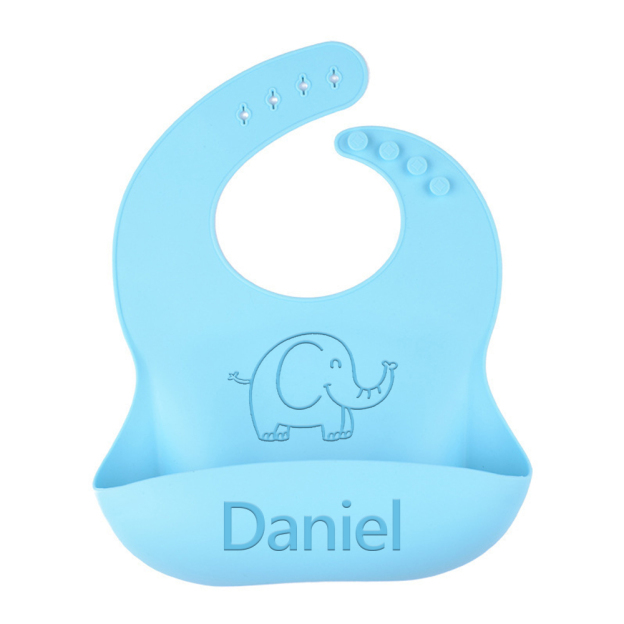 Personalized Baby Reusable Food Grade Silicone Bib | CWBaby299