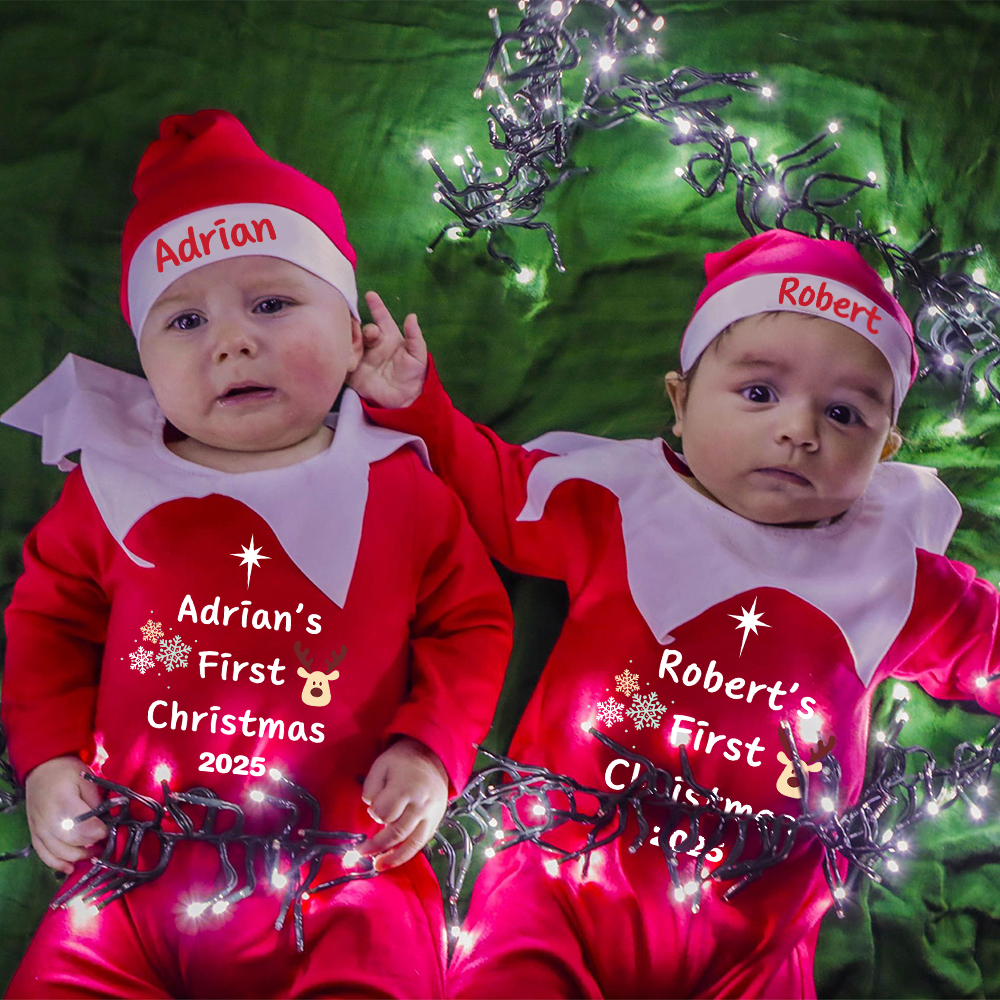 Personalized Christmas Newborn Prop Set Lovely Outfit | MCGift168