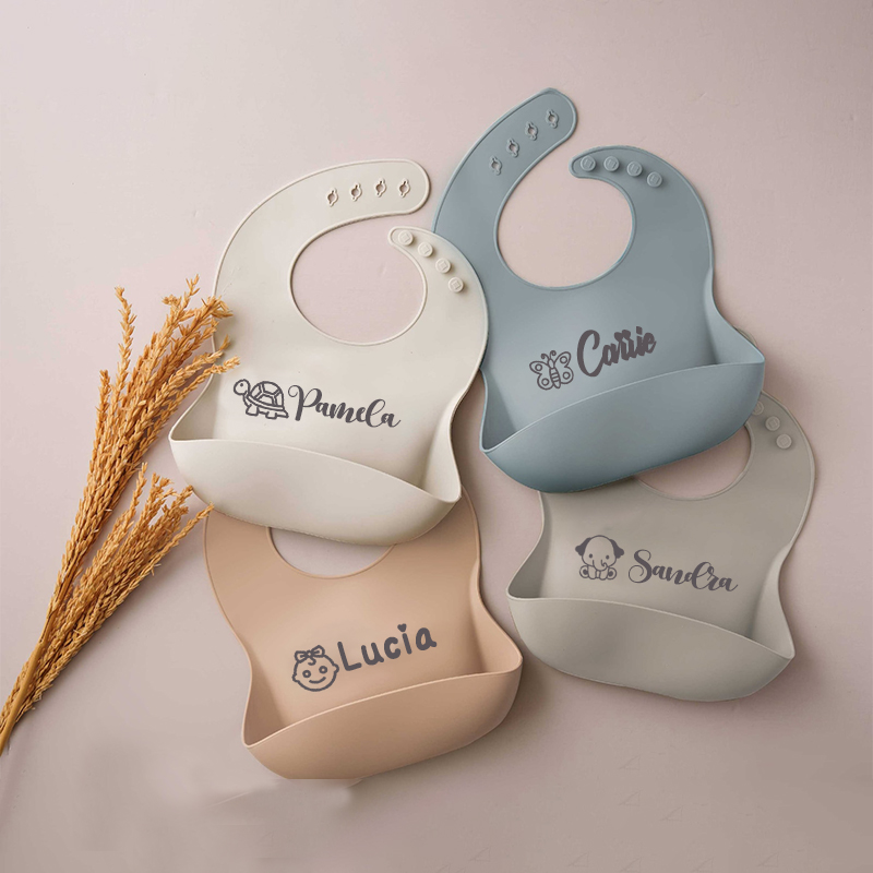 Personalized Name Silicone Ecofriendly Reusable Baby Bib | CWBaby66
