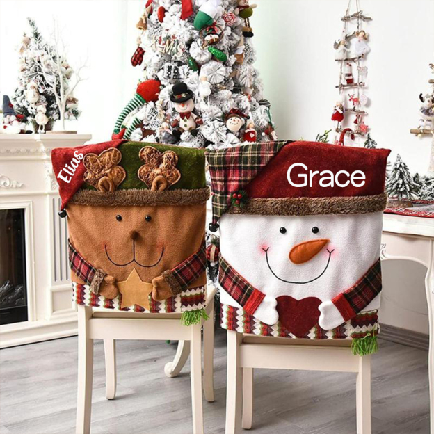 Personalized Handmade Christmas Santa Decor Chair Cover | MCGift173