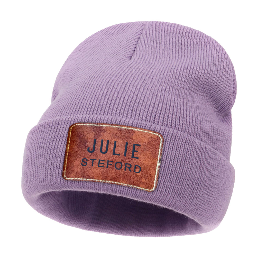 Personalized Classic Leather Patch Beanies For Kid & Adult | HSKid65
