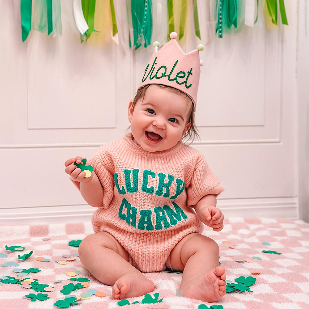 Personalized Hand Embroidered Baby Birthday Party Crown | CWBaby321