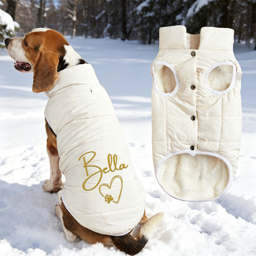 Personalized Pet Winter Warm Puffer Vest | BKPet14801
