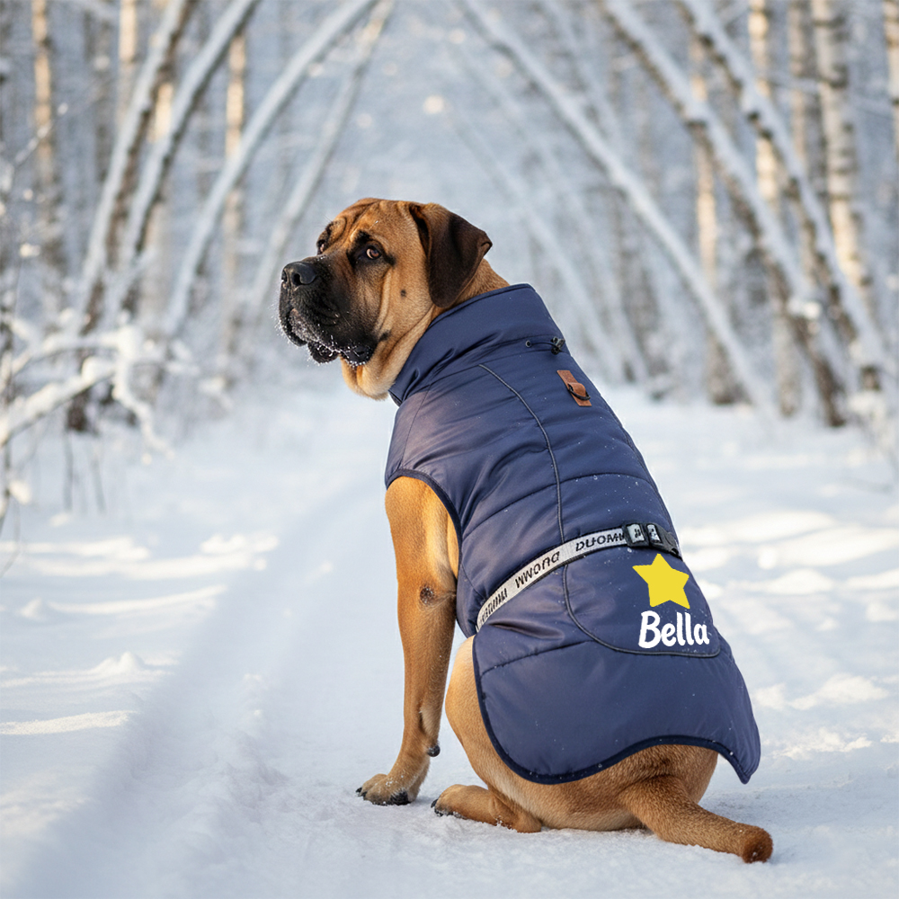 Personalized Pet Winter Warm Reflective Safety Puffer Vest | BKPet302