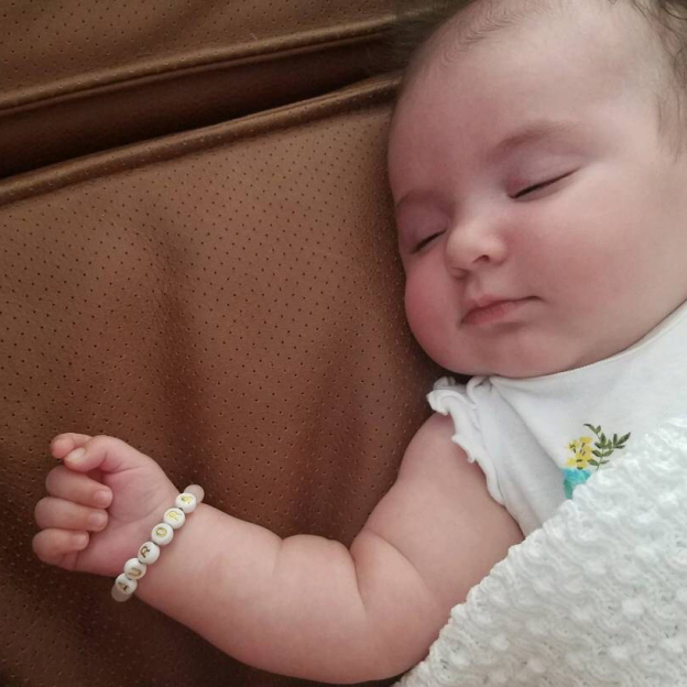 Personalized Baby Jewelry Rose Quartz Bracelet | CWBeach206