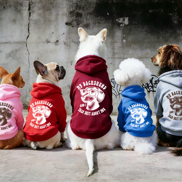 MY DACHSHUND AND I TALK SHIT ABOUT YOU Puppy Hoodie | BKPet326