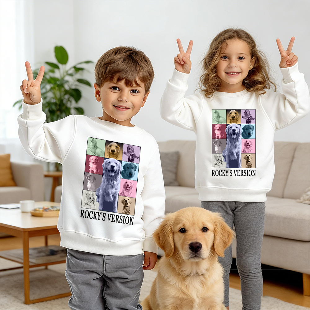 Personalized Pet Version Collage Crew Neck Sweatshirt | BKPet352