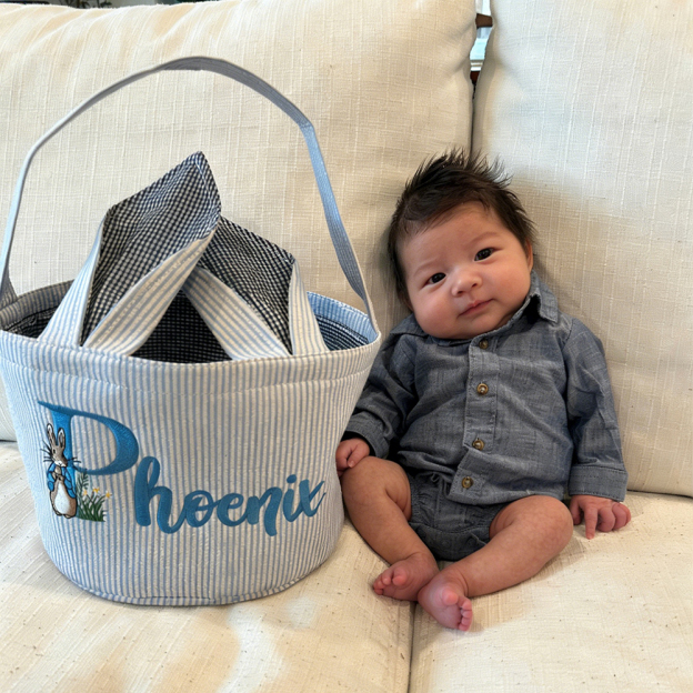 Personalized Embroidered Easter Bunny Basket | CWEaster85