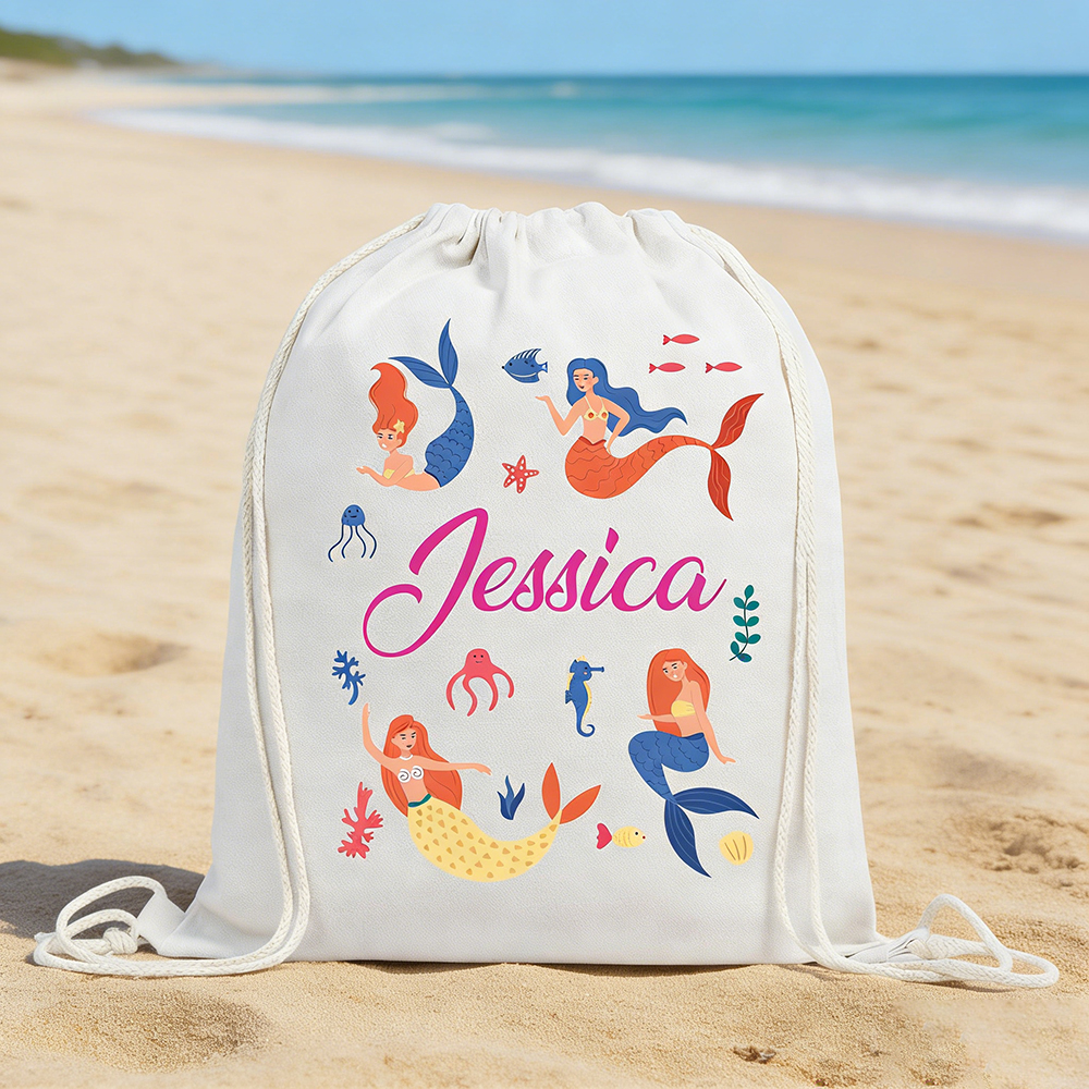 Personalized Kid Summer Beach Drawstring Bag | CWBeach220