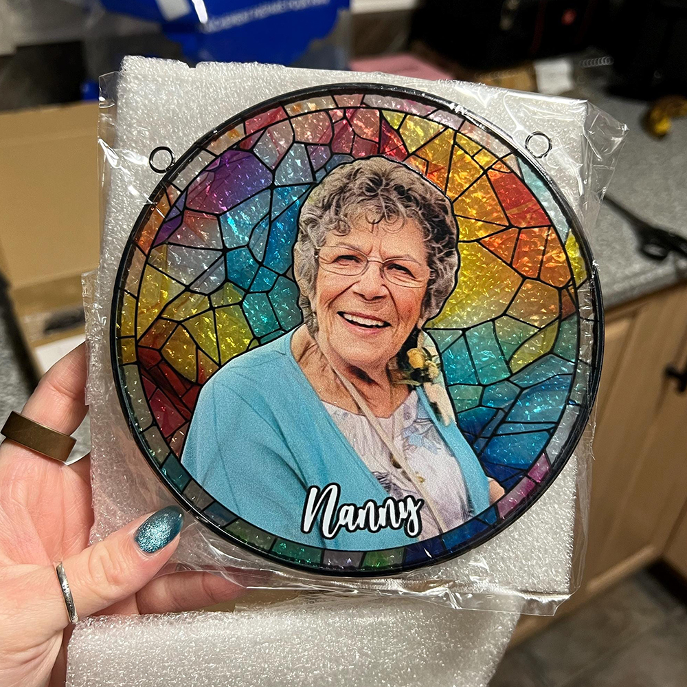 Personalized Mother's Day Memorial Portrait Stained Suncatcher | CWGift43