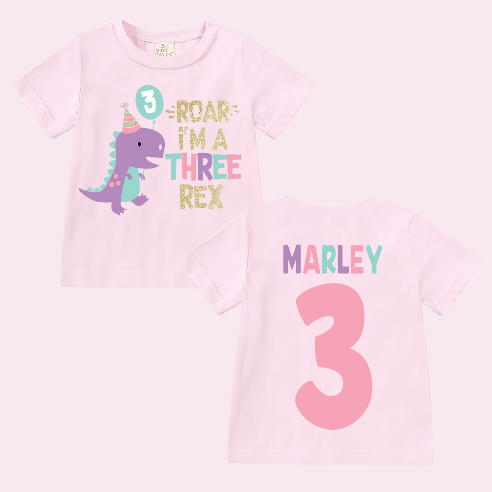 Personalized ROAR Dinosaur Theme Birthday T-Shirt | inBirth18