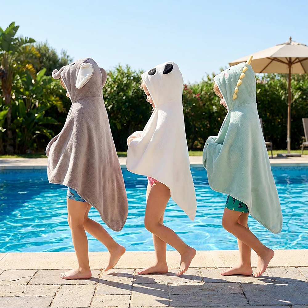 Personalized Embroidered Baby Animal Hooded Towel  | CWBaby502