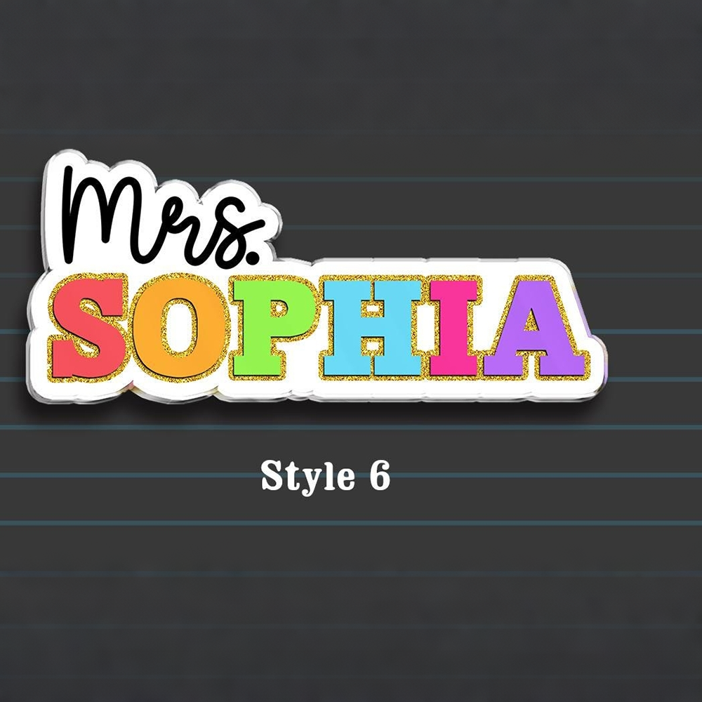 Personalized Illustrated Teacher Name Fridge Magnet | CWTeach11
