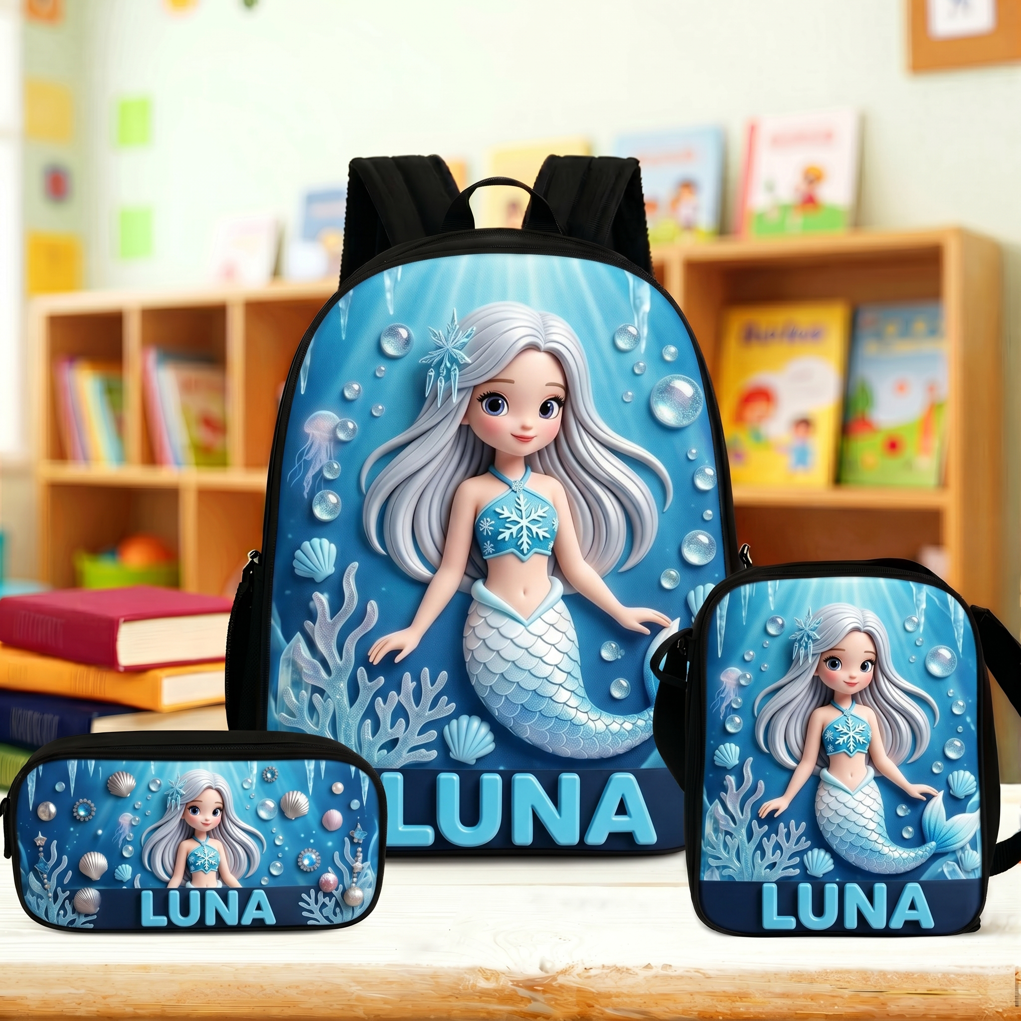 Personalized Princess Glitter Backpack Set | CWPack368