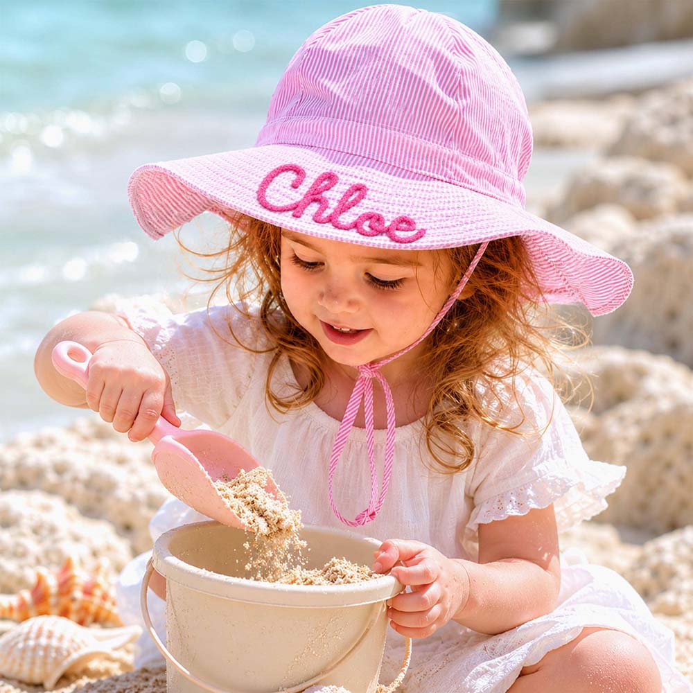 Personalized Lovely Baby Striped Sun Hat | CWBeach257