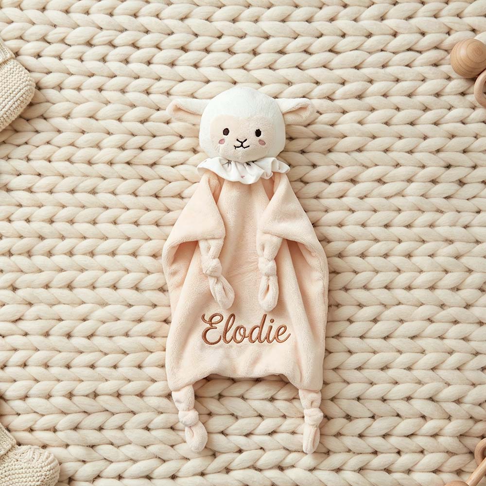 Personalized Embroidered Cute Animal Baby Security Blanket | CWToy199
