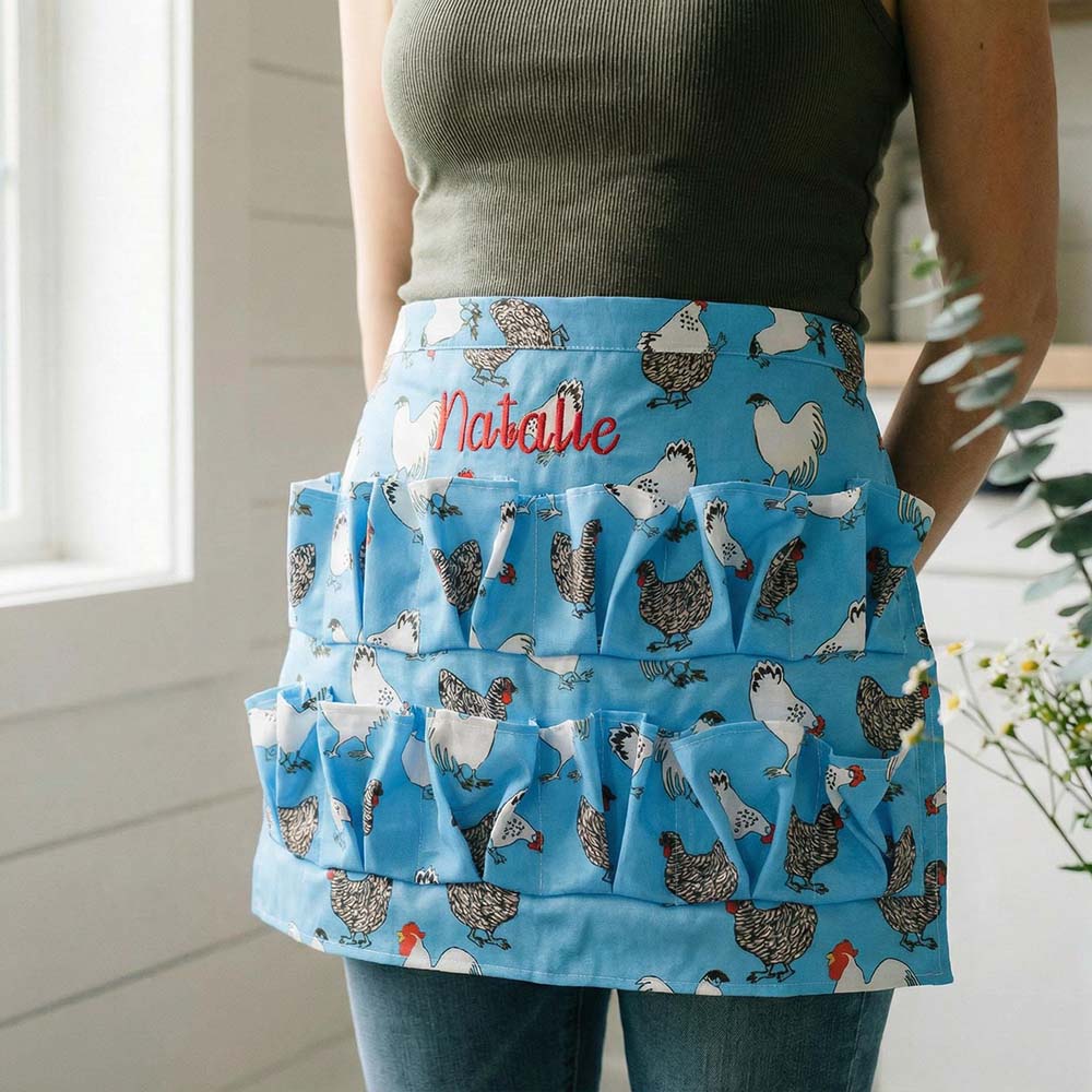 Personalised Embroidered Egg Gathering Half Apron | Apron51