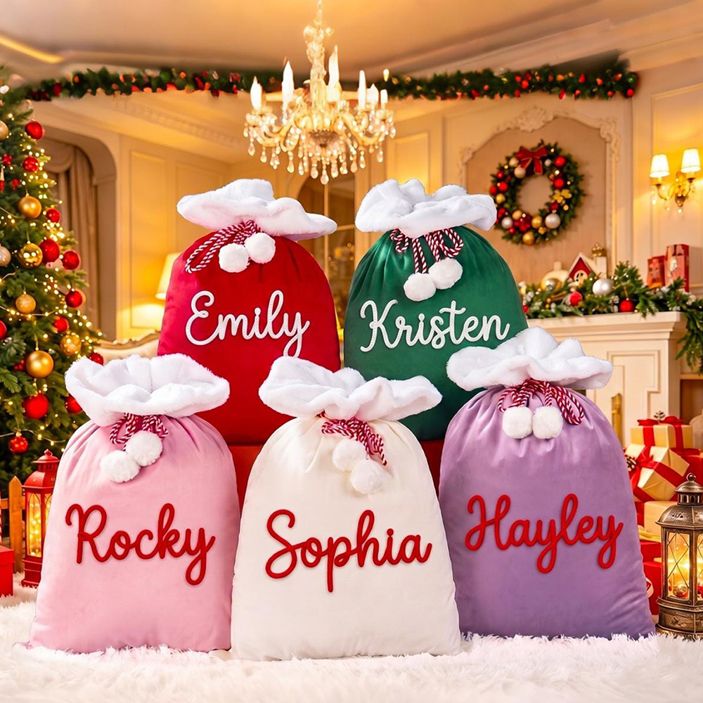Personalized Large Christmas Velvet Santa Sack for Gifts | MCGift199